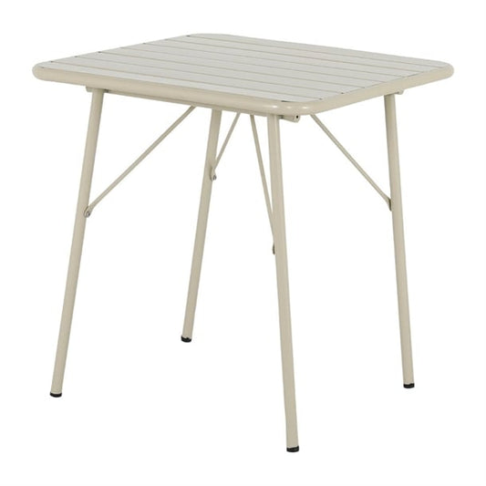 Bolero Amalfi Square Slatted Steel Folding Table Taupe 700mm hz821