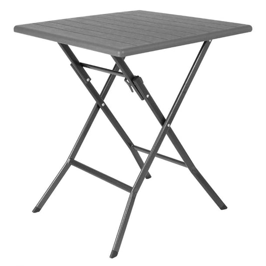 Bolero Square Folding HDPE Table Wood Effect 620mm hz890