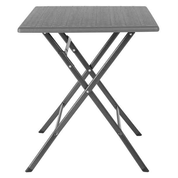 Bolero Square Folding HDPE Table Wood Effect 620mm hz890