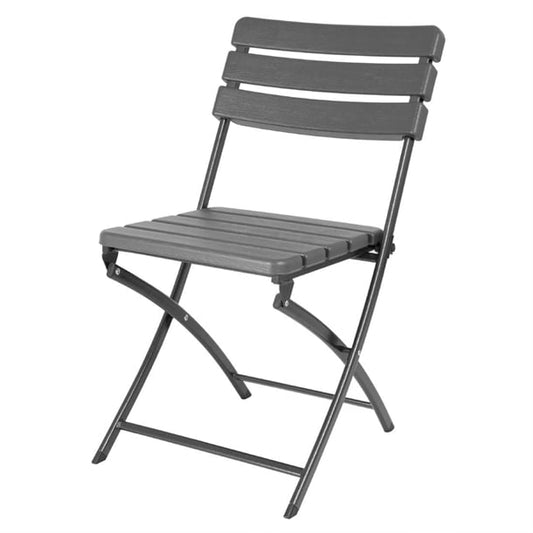 Bolero Folding Chairs Grey Wood Effect (2 Pack) hz891