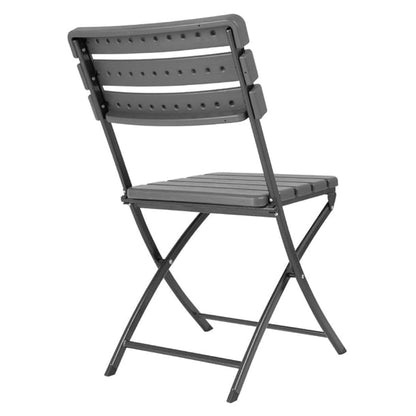 Bolero Folding Chairs Grey Wood Effect (2 Pack) hz891