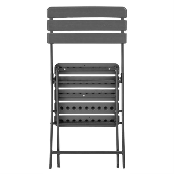Bolero Folding Chairs Grey Wood Effect (2 Pack) hz891