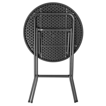 Bolero Folding HDPE Bar Table Wood Effect Black 800mm hz892