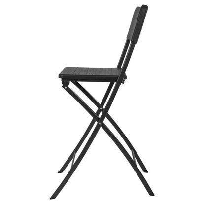 Bolero Folding Bar Chairs Black Wood-Effect (2 Pack) hz893