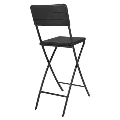 Bolero Folding Bar Chairs Black Wood-Effect (2 Pack) hz893