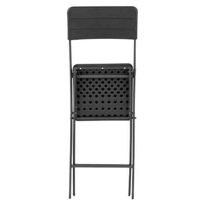 Bolero Folding Bar Chairs Black Wood-Effect (2 Pack) hz893