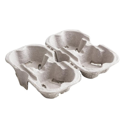 Vegware Moulded Pulp Fibre Splitable 4-Cup Carry Trays (160 Pack) hz938