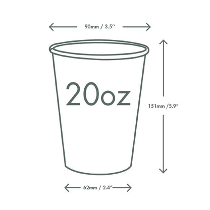 Vegware Paper Cold Cups 89-Series 20oz/500ml (1000 Pack) hz942