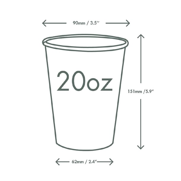 Vegware Paper Cold Cups 89-Series 20oz/500ml (1000 Pack) hz942