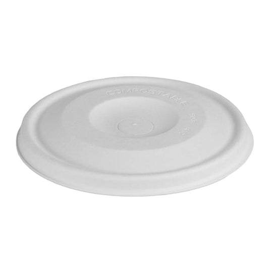 Vegware Nourish Moulded Fibre Cold Cup Flat Lids with Hole 89-Series (1000 Pack) hz944