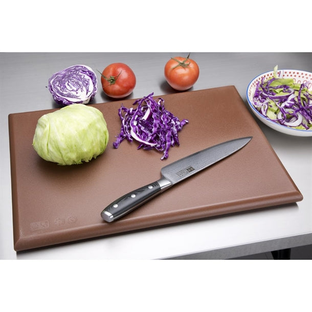 Hygiplas Extra Thick High Density Brown Chopping Board p_j035