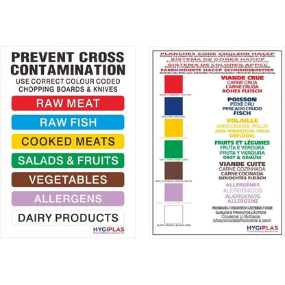 Hygiplas High Density 6-Piece Chopping Board with Rack 600x450x24mm s242