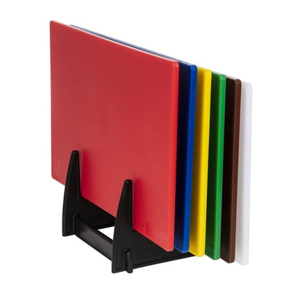 Hygiplas Low Density 6-Piece Chopping Board Set with Rack 450x300x10mm j258