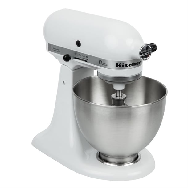 KitchenAid K45 Classic Tilt-Head Stand Mixer 4.3Ltr White 5K45SSBWH j400