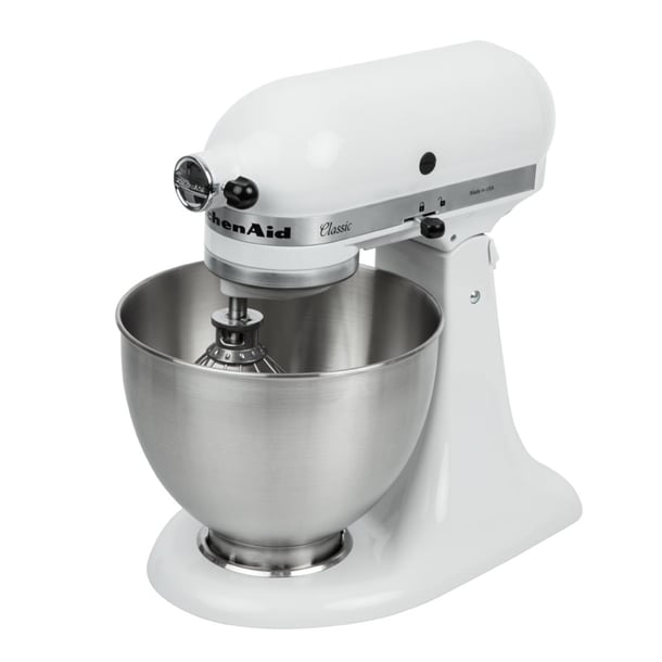KitchenAid K45 Classic Tilt-Head Stand Mixer 4.3Ltr White 5K45SSBWH j400