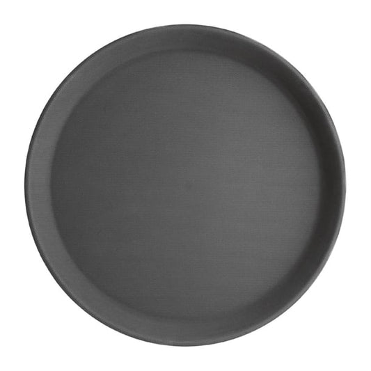 Olympia Kristallon Polypropylene Round Non-Slip Tray Black p_c556
