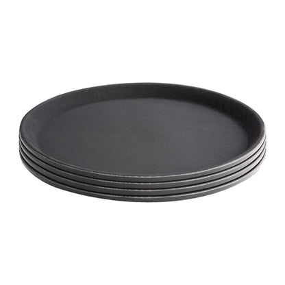 Bulk Buy Olympia Kristallon Polypropylene Round Non-Slip Trays (6 Pack) s658