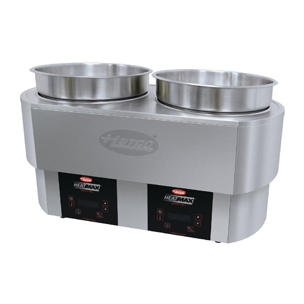 Hatco Heatmax 2x 10Ltr Round 2x10Ltr Heated Well Counter Top Double Well RHW2-2 ja002