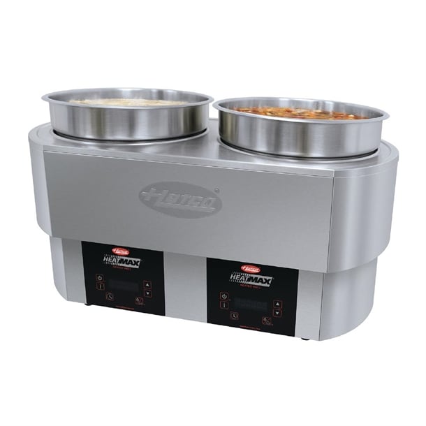 Hatco Heatmax 2x 10Ltr Round 2x10Ltr Heated Well Counter Top Double Well RHW2-2 ja002