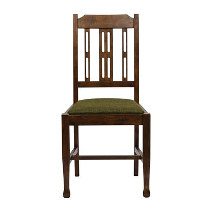 Lattice Back Dining Chairs in Vintage Wood with Shetland Forest Seat (6 Pack) ja284