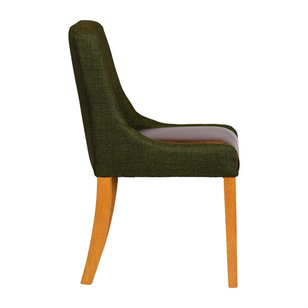 Bath Soft Oak Dining Chairs with Forest Back & Espresso Seat (6 Pack) ja292