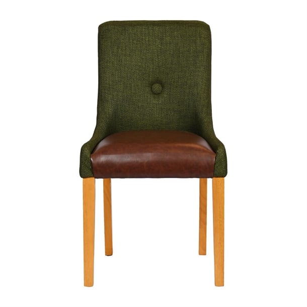 Bath Soft Oak Dining Chairs with Forest Back & Espresso Seat (6 Pack) ja292