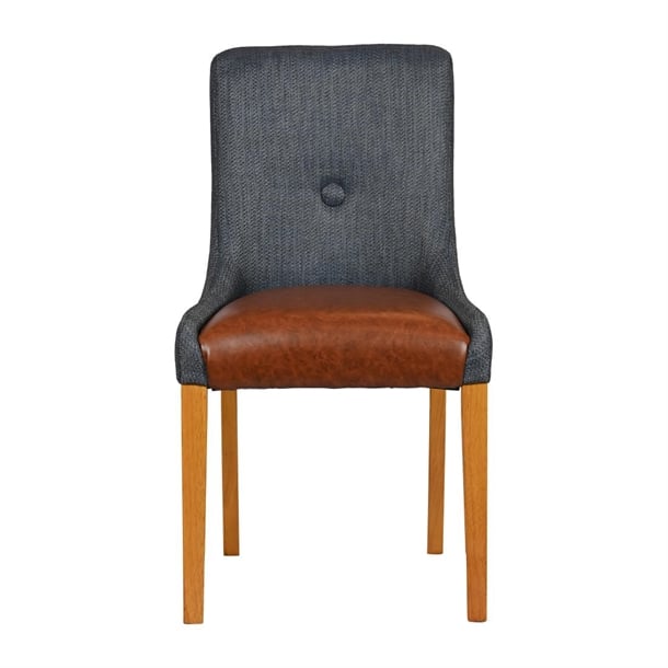 Bath Soft Oak Dining Chairs with Sea Back & Tan Seat (6 Pack) ja294