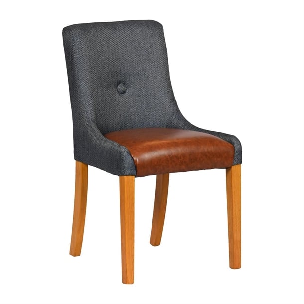 Bath Soft Oak Dining Chairs with Sea Back & Tan Seat (6 Pack) ja294