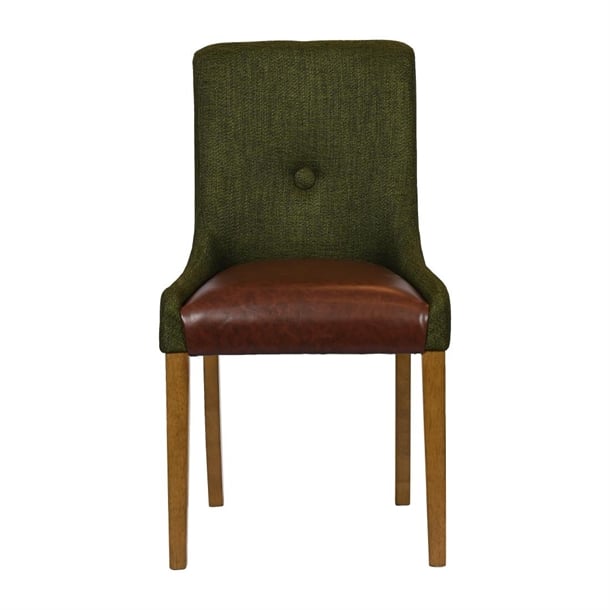 Bath Weathered Oak Dining Chairs with Forest Back & Espresso Seat (6 Pack) ja296