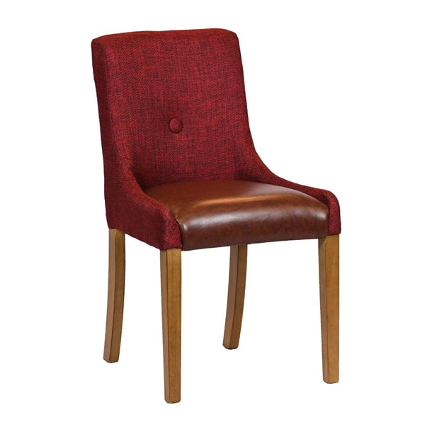 Bath Weathered Oak Dining Chairs with Scarlett Back & Espresso Seat (6 Pack) ja299