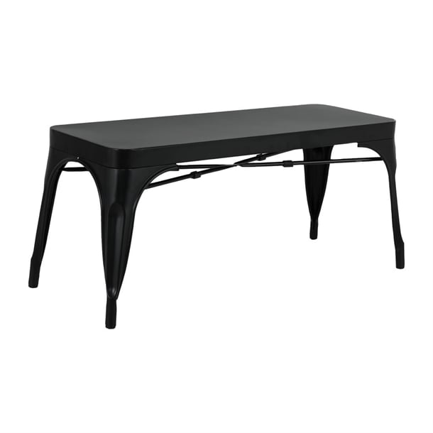 Bolero Bistro Metal Benches Black 1000mm (2 Pack) ja328