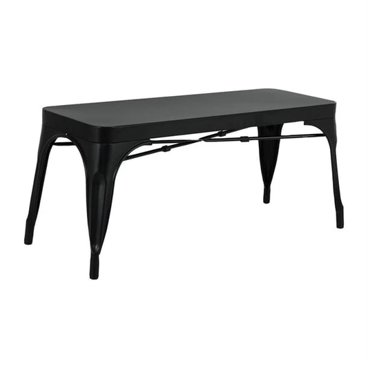 Bolero Bistro Metal Benches Black 1000mm (2 Pack) ja328