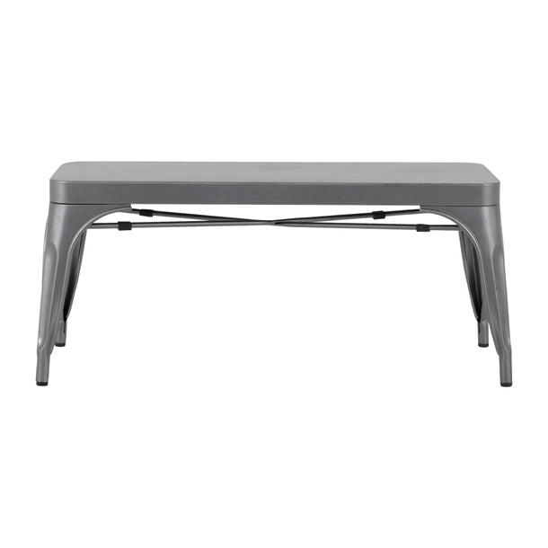 Bolero Bistro Metal Benches Gunmetal 1000mm (2 Pack) ja329
