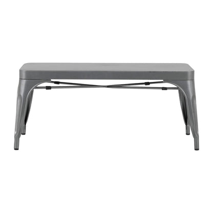Bolero Bistro Metal Benches Gunmetal 1000mm (2 Pack) ja329