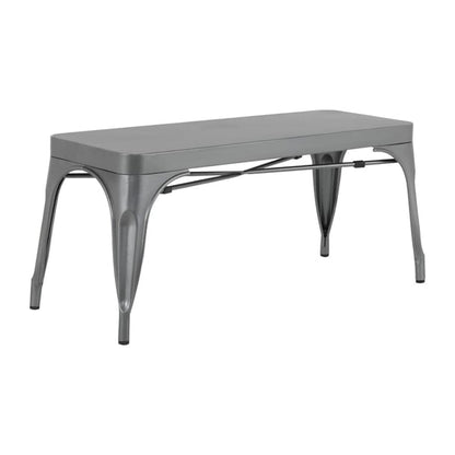 Bolero Bistro Metal Benches Gunmetal 1000mm (2 Pack) ja329