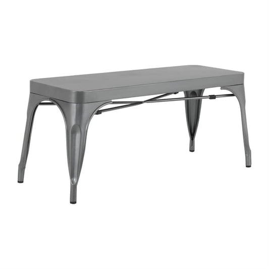 Bolero Bistro Metal Benches Gunmetal 1000mm (2 Pack) ja329