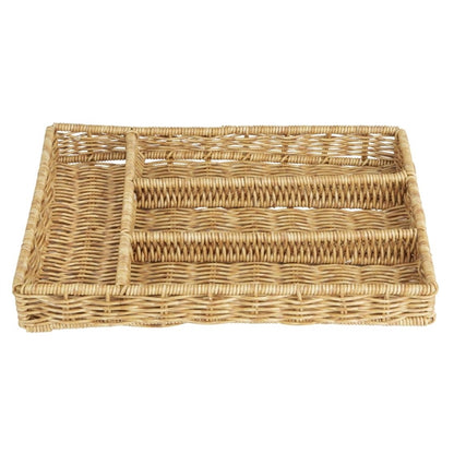 Olympia Polywicker Cutlery Organiser Light Brown 340x250mm ja350
