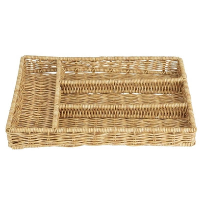 Olympia Polywicker Cutlery Organiser Light Brown 340x250mm ja350