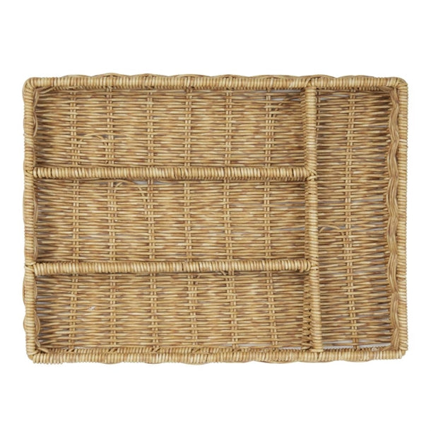 Olympia Polywicker Cutlery Organiser Light Brown 340x250mm ja350