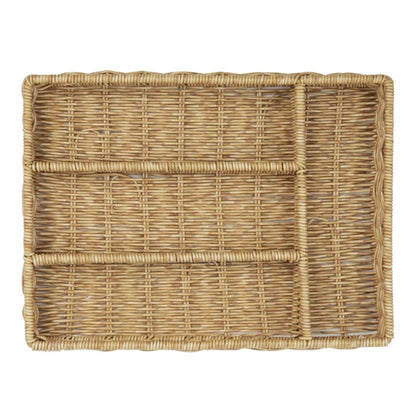 Olympia Polywicker Cutlery Organiser Light Brown 340x250mm ja350