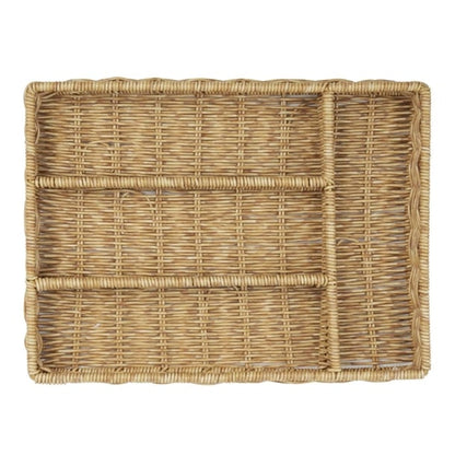 Olympia Polywicker Cutlery Organiser Light Brown 340x250mm ja350