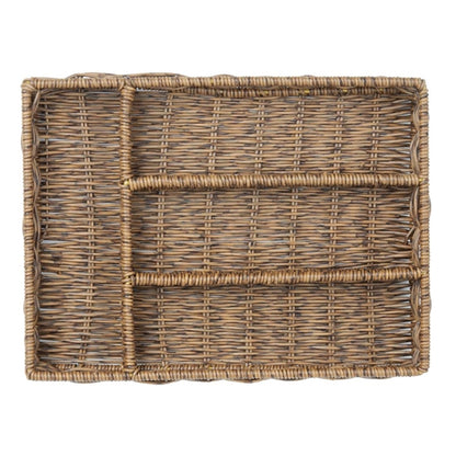 Olympia Polywicker Cutlery Organiser Dark Brown 340x250mm ja357