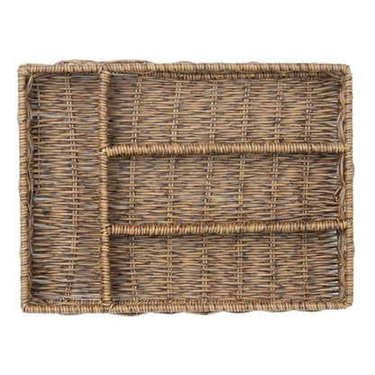 Olympia Polywicker Cutlery Organiser Dark Brown 340x250mm ja357