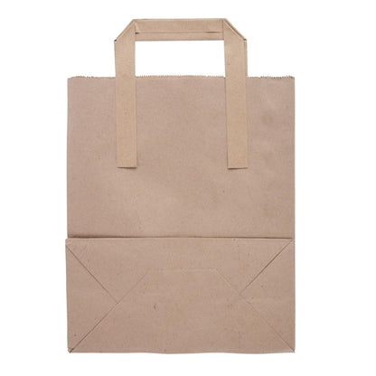 Fiesta Recyclable Flat Handle Paper Bags Brown (250 Pack) p_ja527