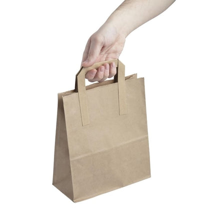Fiesta Recyclable Flat Handle Paper Bags Brown (250 Pack) p_ja527