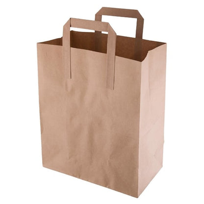 Fiesta Recyclable Flat Handle Paper Bags Brown (250 Pack) p_ja527