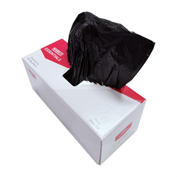 Nisbets Essentials Medium Duty Bin Bags Black 70Ltr (50 Pack) ja599