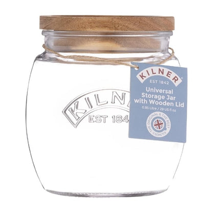 Kilner Universal Jar with Acacia Wooden Lid 850ml ja603