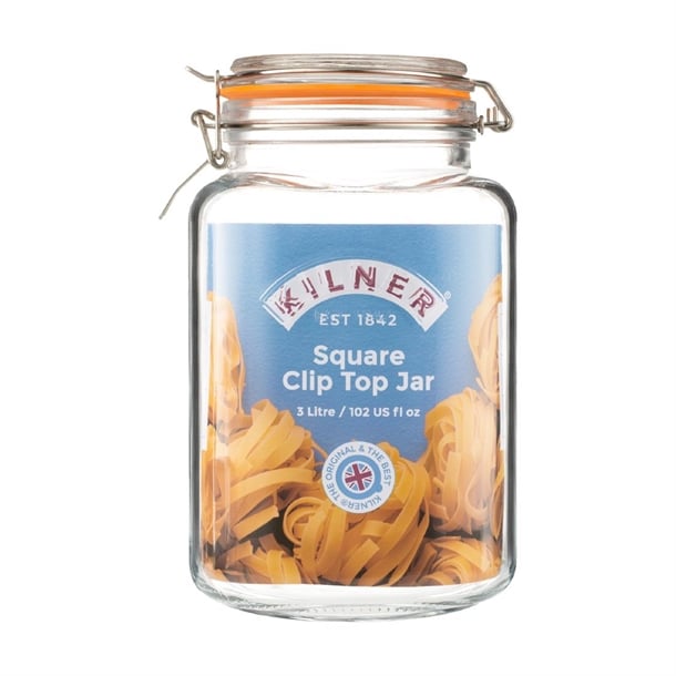 Kilner Clip Top Square Jar 3Ltr ja613