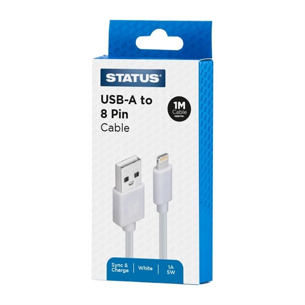 Status USB to 8-Pin (Lightning) Charging Lead 1m ja851